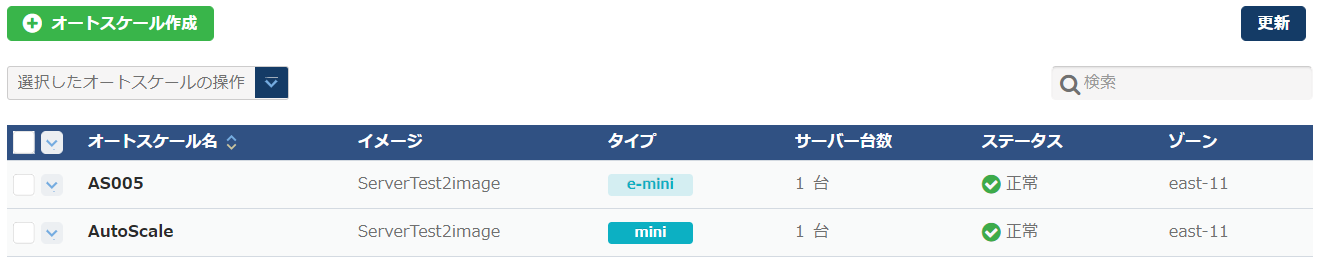 オートスケール一覧