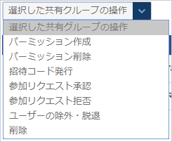 共有グループの操作